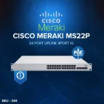 Cisco Meraki MS22P 24 Ports  POE+  UPLINK ( 4X1G )