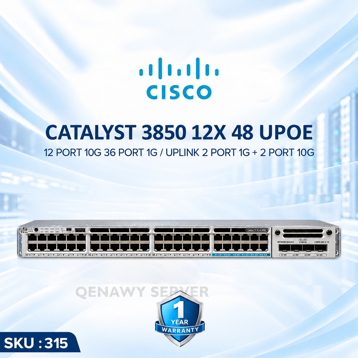 IMG-20261022-WA0023 Cisco Catalyst 3850 12X 48 UPoE UPLINK 2P×1G 2P×10G - Image 1